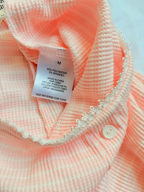 Pink Republic Y2K Pink Ribbed Flare Pajama Lounge Pants M - Image 4
