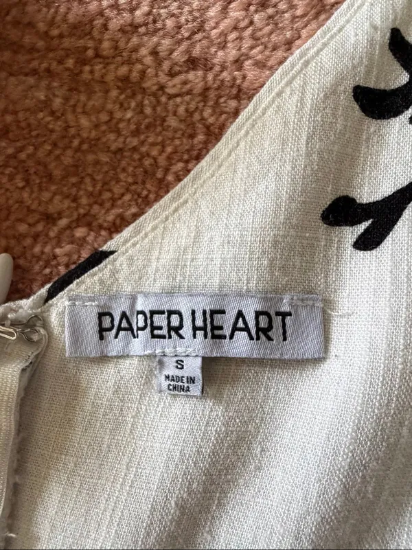 Anthropologie Paper Heart Women’s S Linen Blend Black White Maxi Dress - Image 9