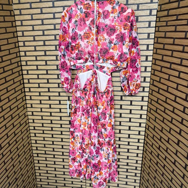 Julia Jordan Pink Floral Cutout Back Midi Dress Size 14‎ - Image 7