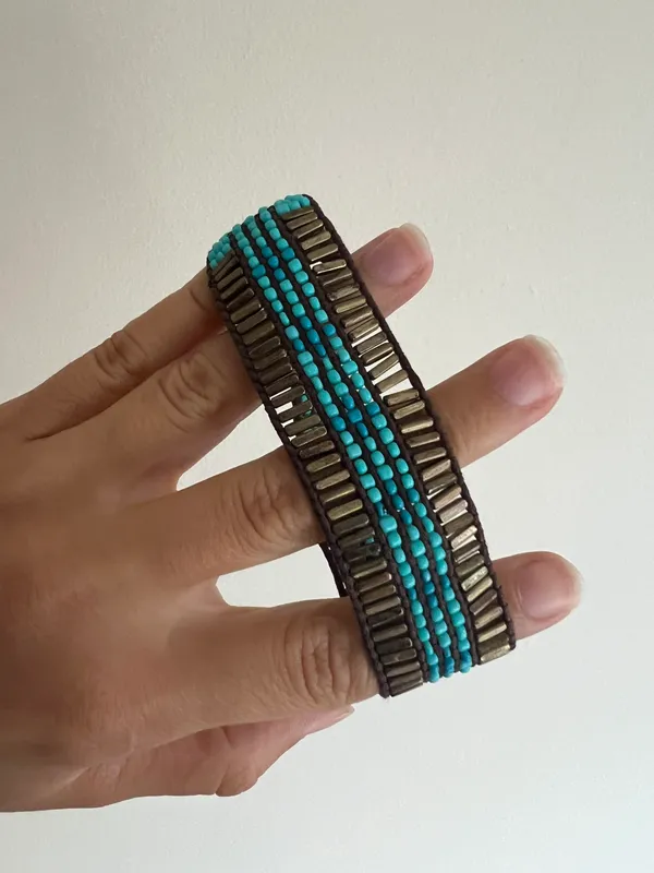 Teal Beaded Bracelet Blue - Image 7