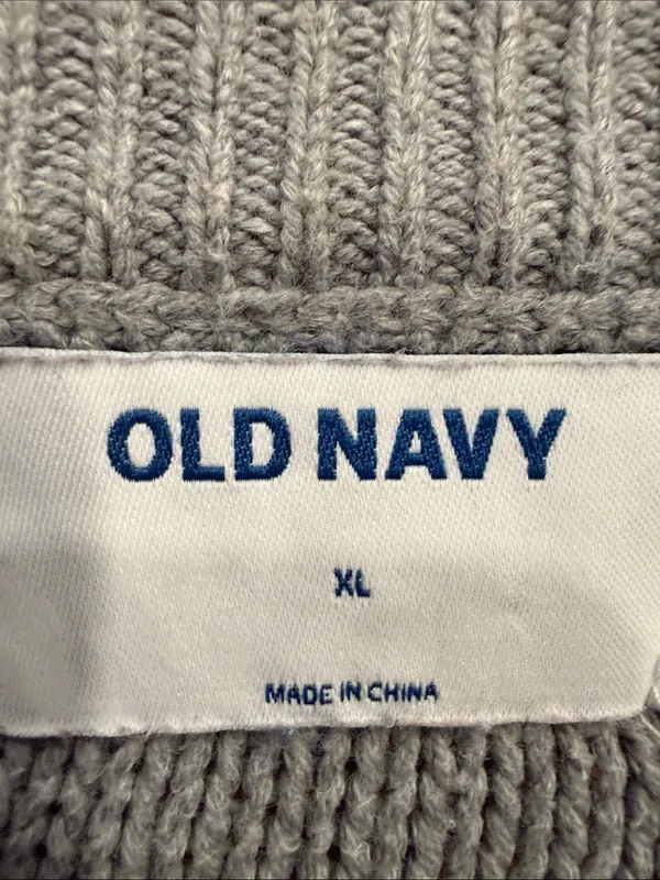 Old navy grey crew neck popcorn stitches sweater size xlarge, - Image 2