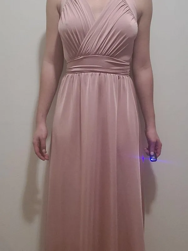 Long Sleeveless Flowy Bridesmaid Cocktail Evening Purple Size M - Image 16