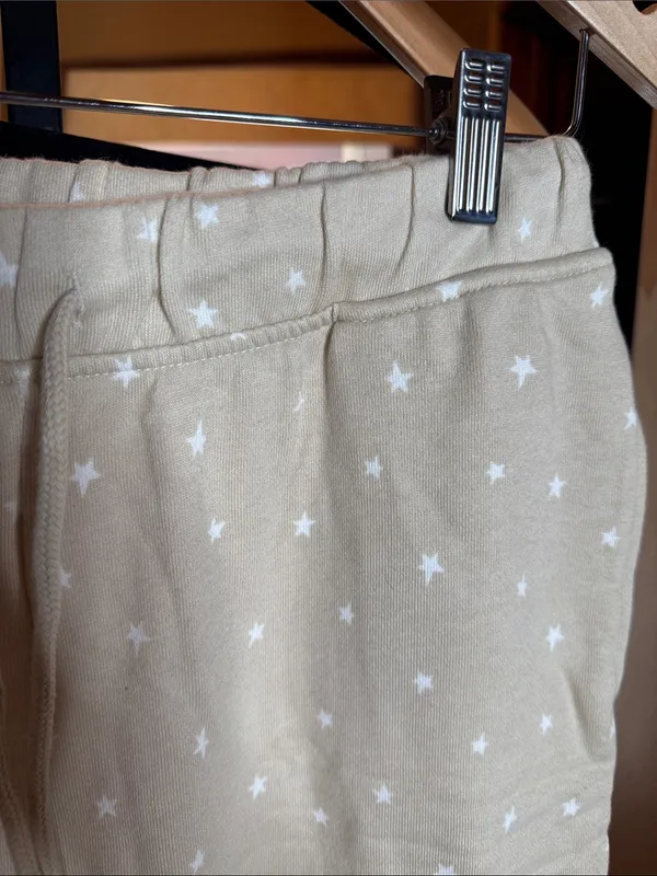 NWT Style & Co Beige Star Print Jogger Sweatpants Small Cozy Lounge Pants - Image 4