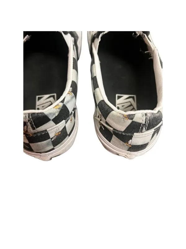 VANS Classic Slip On Sneakers Unisex 8 Black White Bee Check Skate - Image 8