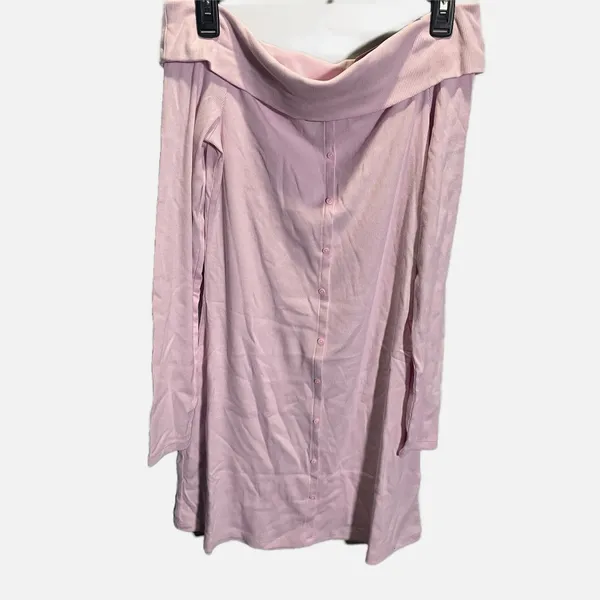 Wild‎ Fable Pink Ribbed Off The Shoulder Button Down Mini Dress M Y2K stretch - Image 2