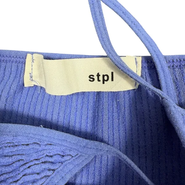 STPL Ribbed Crop Tank Top Womens One Size Blue Seamless Stretch Cami - Image 8