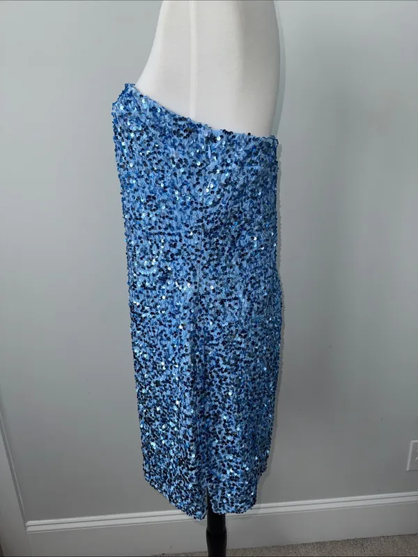 BP. Strapless Blue Sequin Mini Party Dress Women's Large - Image 6