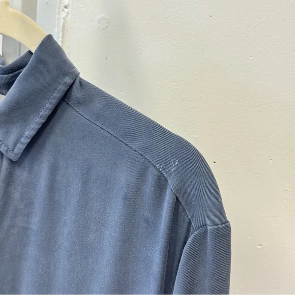 COS 100% Lyocell Lightweight Minimalist Button Down Tunic‎ Shirt Dusty Blue Sz 2 - Image 9