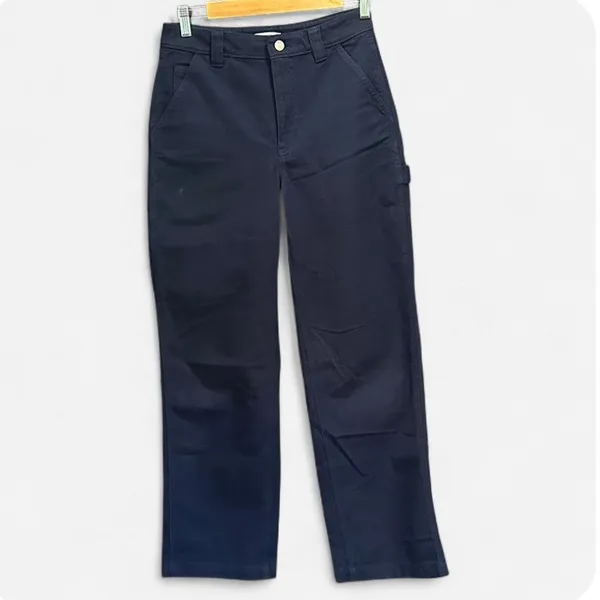 Aritzia TNA Navy Blue Utility Pants 100% Cotton Size 2 - Image 4