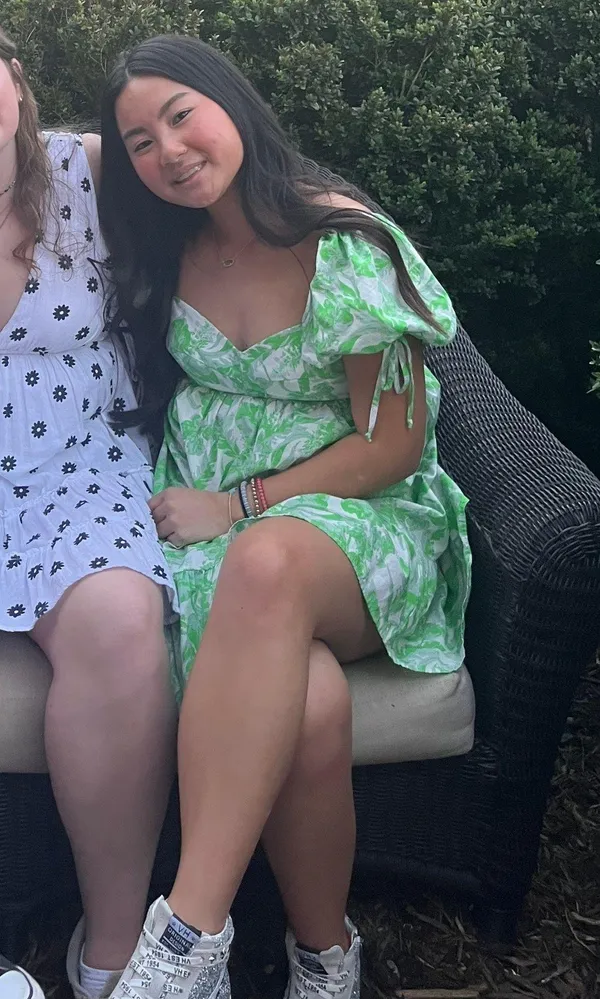 Olivaceous Mini Green Dress - Image 4