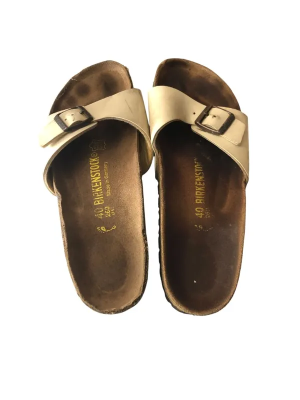 Birkenstock Madrid White Single-Strap Sandals 40 Narrow Women's 9/Men's 7 - Image 6