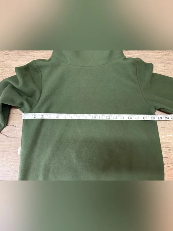 Dudley Stephens Green Vello Fleece Turtleneck Pullover Contrast Trim‎ size small - Image 3