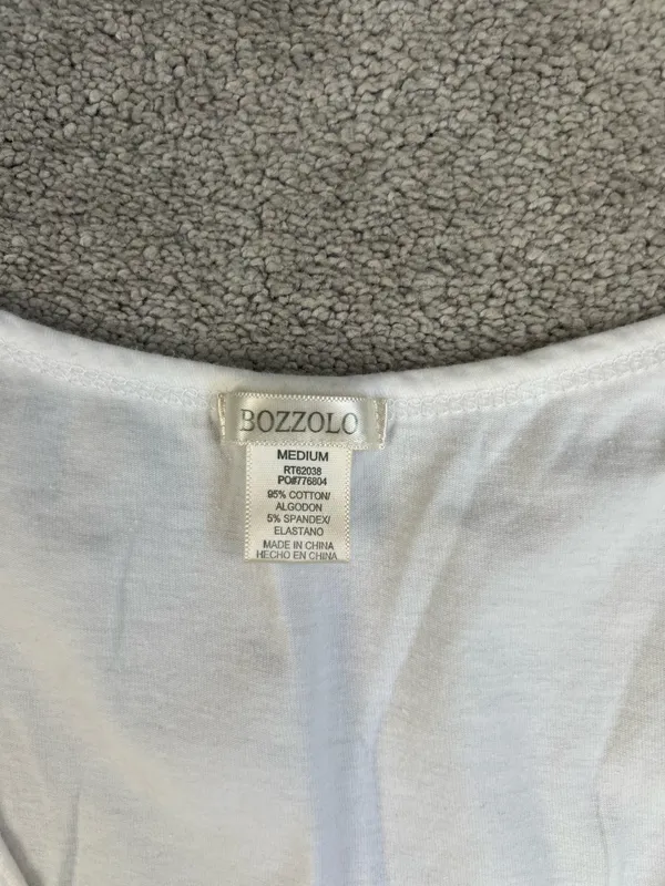 Bozzolo White v neck tshirt - Image 4
