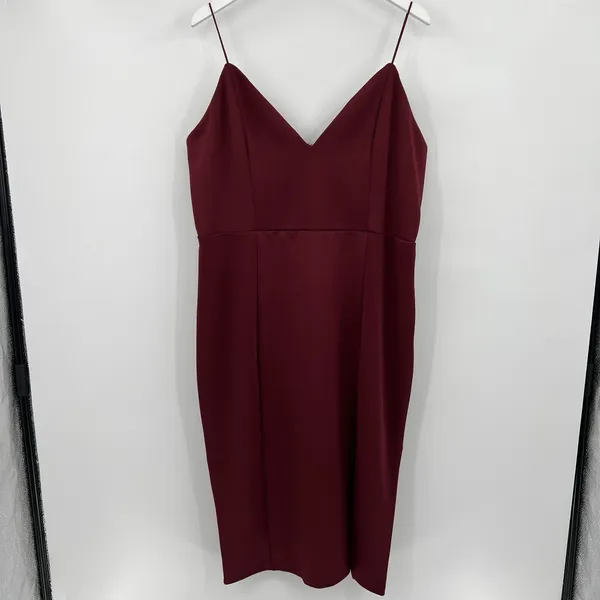 Showpo Big Ideas Midi Dress Size 16 Red Cocktail Thigh Leg Slit Bodycon S005820‎ - Image 2