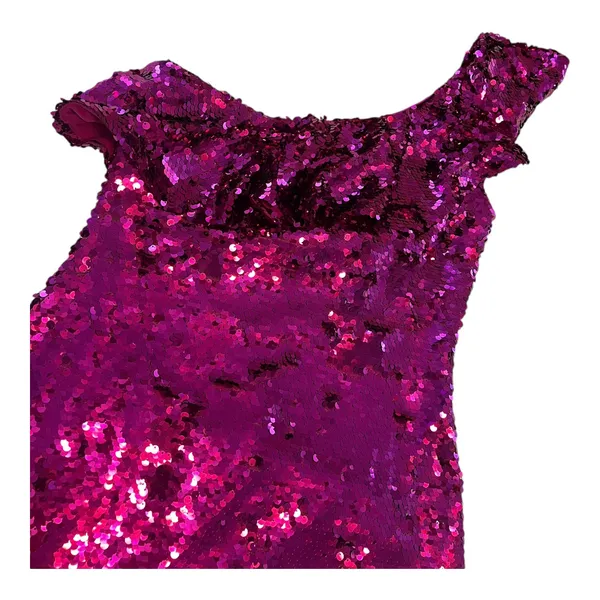 Sequin Ruffle One-Shoulder Sheath Dress - Image 5