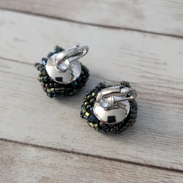 Vintage Clip On Earrings Dark Tones Wrap Design Statement - Image 4
