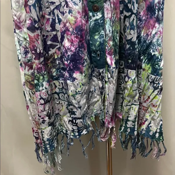 Colorful Sleeveless Tie-Dye Dress-beach coverup - Image 3