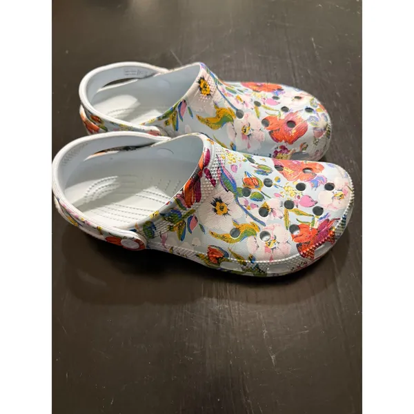 Crocs Classic Clogs Floral Multi Color Botanical Print Women 9 Men 7 - Image 4