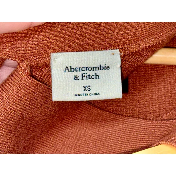 NWT Abercrombie & Fitch Brown Rib Knit Sweater Crop Top Cropped Tank Top Size XS - Image 3