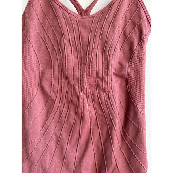 Free People Movement Good Karma Bodysuit Dusty Rose Pink Seamless Small Medium - Image 4