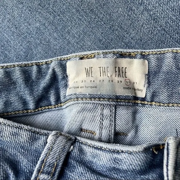 Free People We The Free Raw Hem High Rise Straight Leg Jeans Women’s Size 30 - Image 7