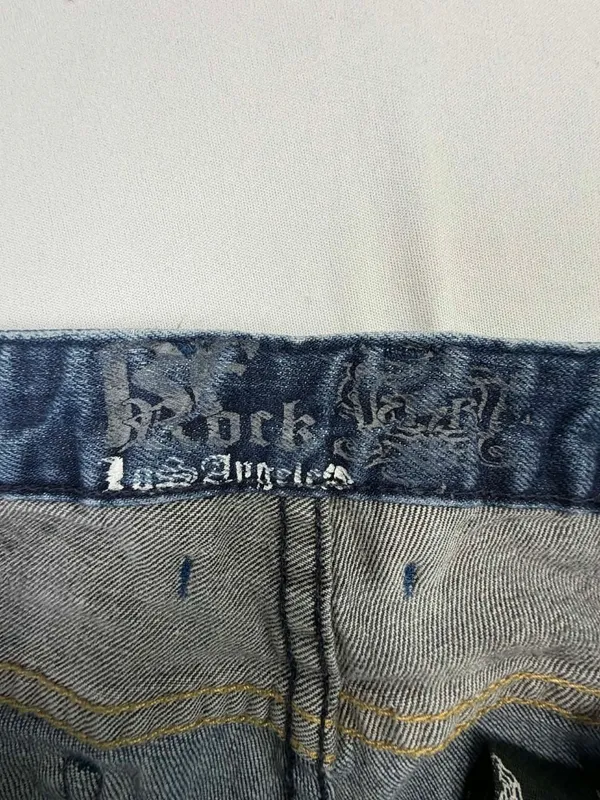 ReRock for Express Womens Embroidered Bootcut Blue Jeans - Image 3