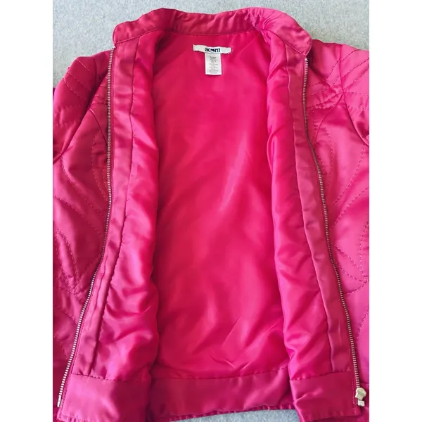 Acorn‎ Pink Quilted Lightweight Jacket Coat Full Zip Womens Medium - Image 5