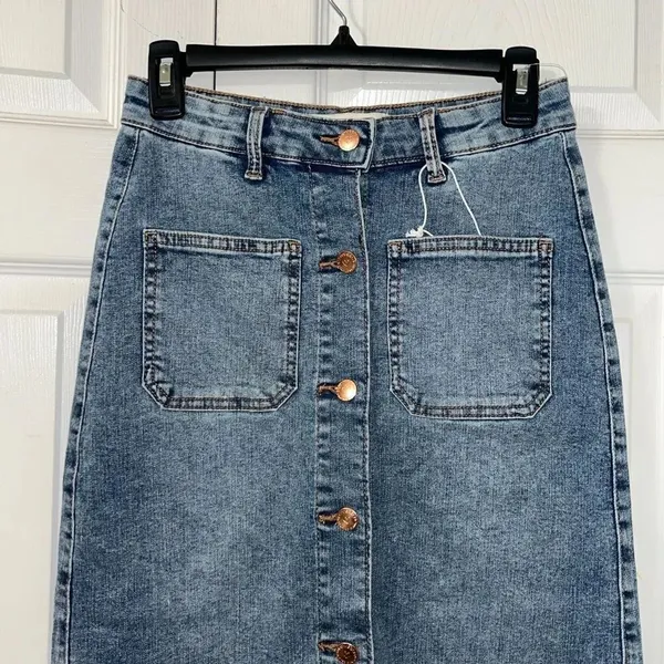 LoveGen Midi Jeans Skirt(Size 26) Blue - Image 7