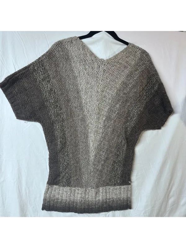 Paraphrase Women’s Small Oversized Y2K Wool Blend Sweater Boxy Pullover Knit Brown Tan - Image 9