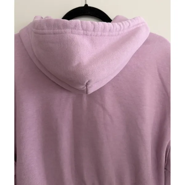 Aviator Nation 5 Stripe‎ Cropped Zip Hoodie Relaxed Mauve/White Neon Size XS - Image 4