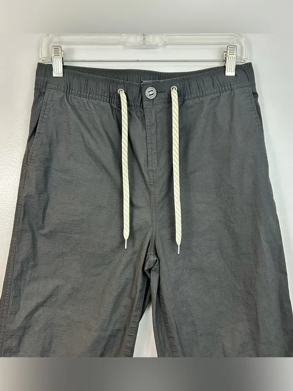 Vuori Gorpcore Ripstop Wide Leg Charcoal Grey Organic Cotton Pants Size Medium - Image 3