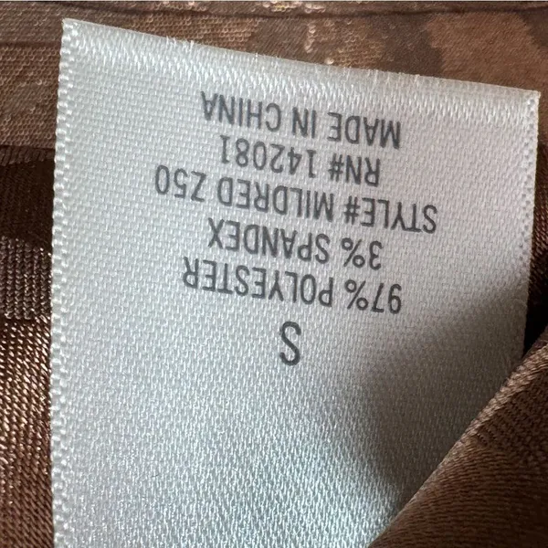 Mi Ami Francesca’s Satin Animal Print High Waist Midi Slip Skirt‎ Brown Small - Image 11