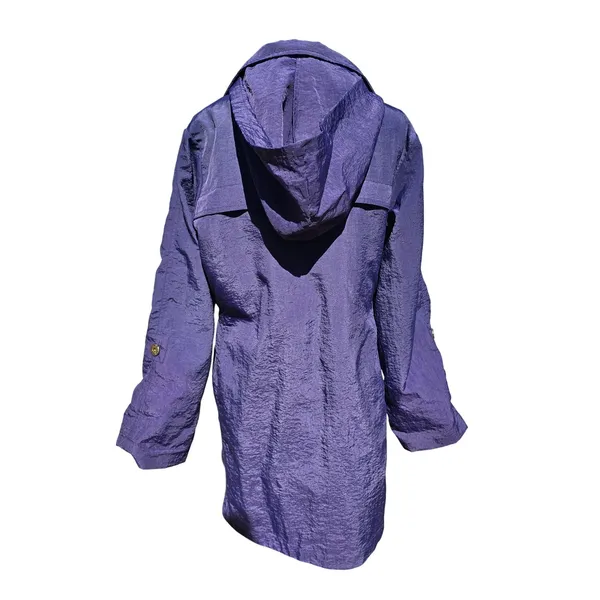 GET Purple Crinkle Nylon Hooded Windbreaker Jacket Gold Hardware 5809LNL Small‎ - Image 6