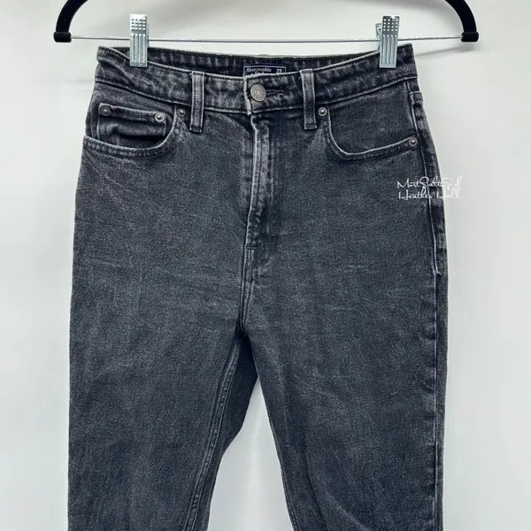 Abercrombie & Fitch Black High-Rise Slim Jeans Size 25 - Image 3