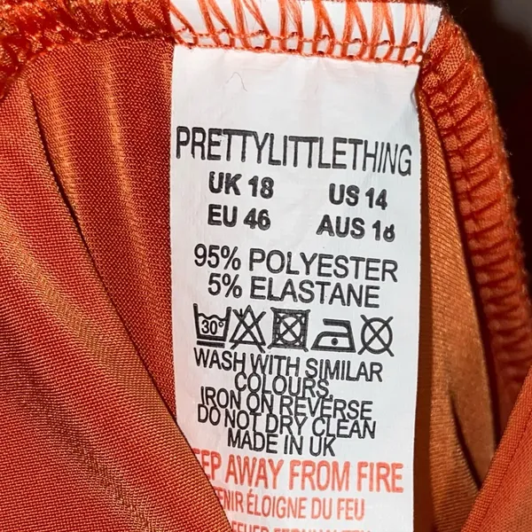 PrettyLittleThing Rust Orange‎ Romper Women's 14 Sleeveless Scoop Neck Flowy - Image 3