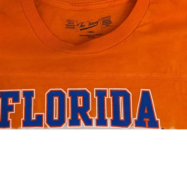 National Collegiate Athletic Association The Victory Florida Gators College Orange White Graphic Crop Top Shirt Size XS - Image 2