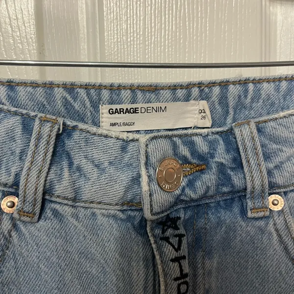GARAGE baggy barrel jeans size‎ 26 customized distressed - Image 5