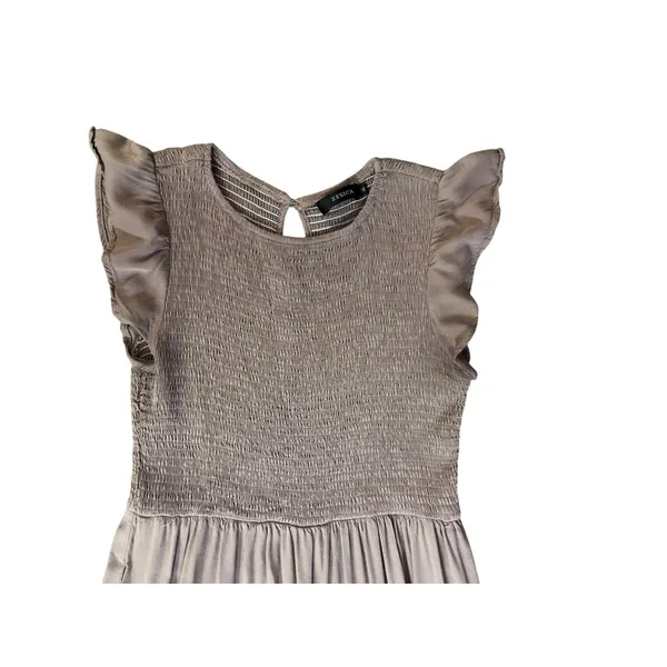 Zesica Smocked Midi Dress Womens M Used Brown Cottagecore - Image 5