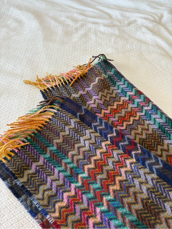 Natural Life Multicolor Chevron Zigzag Oversized Scarf Wrap Shawl Fringe - Image 2