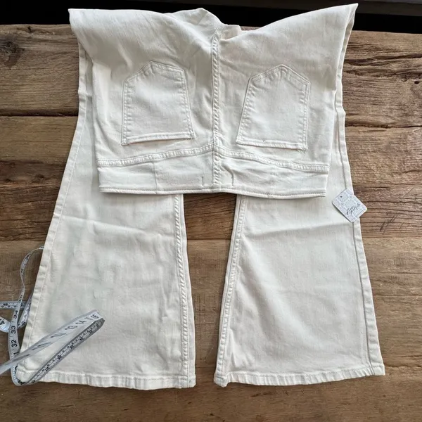 NWT Free People Penny Pull on Flare Jeans ~ White~ size 32 🤍 - Image 13