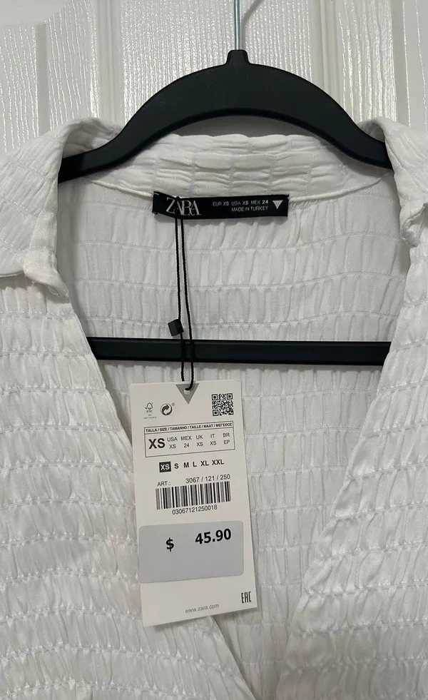 ZARA Textured White Top - Image 2