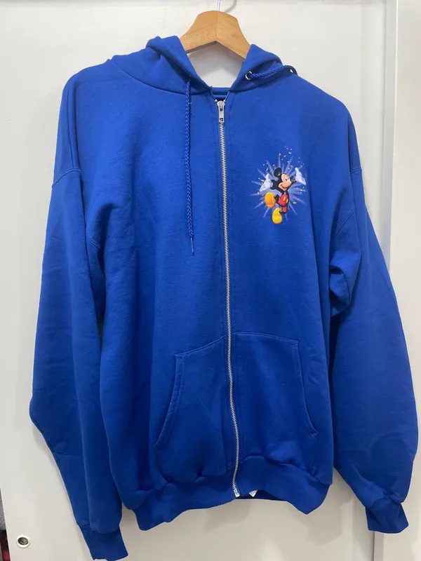 Disneyland Resort Hoodie Adult Size Medium Blue Zip Up Sweatshirt Disney Parks great condition washed and ready to ship - Image 4