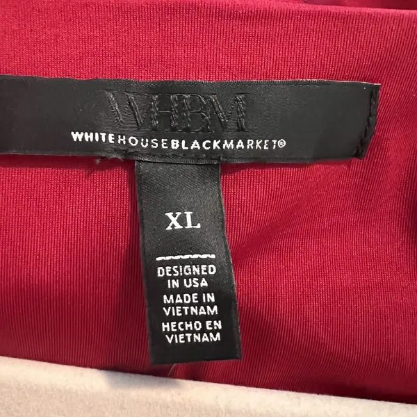 white house black‎ market dress XL Ruched Red - Image 3
