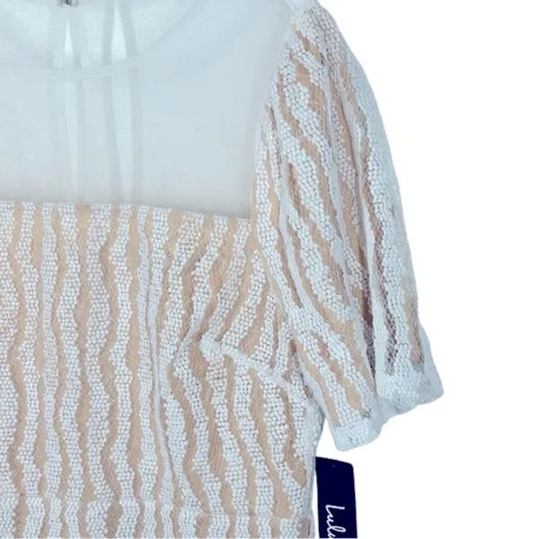 Lulus Smile A Minute White Embroidered Mini Dress NWT Medium - Image 7