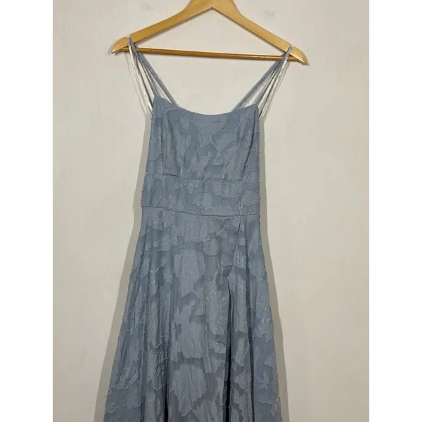 Lulus Let There Be Romance Maxi Dress Womens Medium Slate Blue Floral NWT FLAWED - Image 6