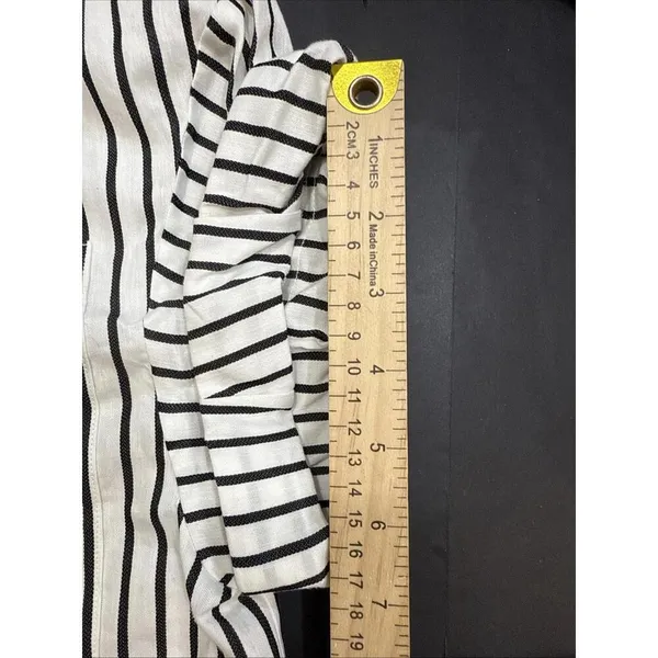 Frame‎ Revolve Linen Blend Striped Organic Short Sleeve Button Up Blouse Size XS - Image 9