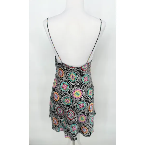 Vintage Indulgence Slip Dress Satin Mandala‎ Maximalist 90s Vibrant Size Small - Image 4