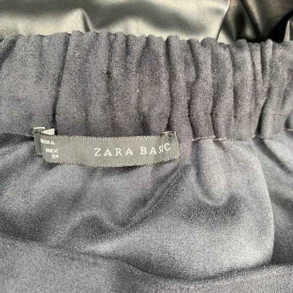 Zara Basic Black Faux Suede Leather Pencil‎ Skirt - Image 8