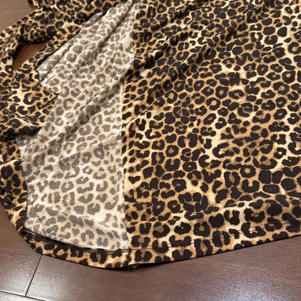Charter Club Brown Leopard Print Long Sleeve Dress - Image 6