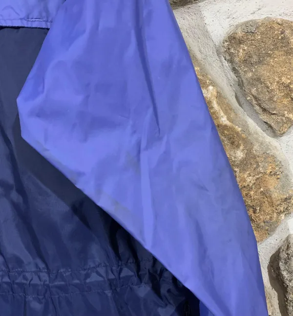 Columbia Vintage Purple Long Thin Lightweight Windbreaker Jacket w/ Logo Spellout Patch - Image 6